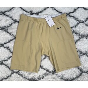 NIKE Vapor Team Football Practice Shorts Tights Beige Men's 2XL *NEW* CW3972-783